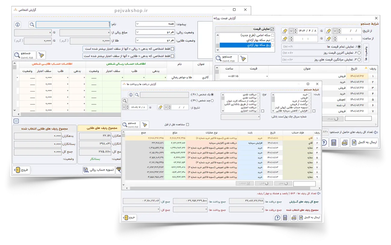 گزارش حسابداری طلا